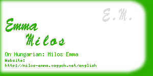 emma milos business card